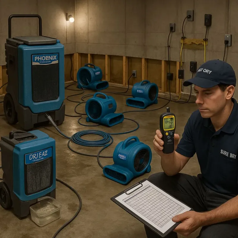 Structural Drying and Dehumidification process in Benton Heights, MI